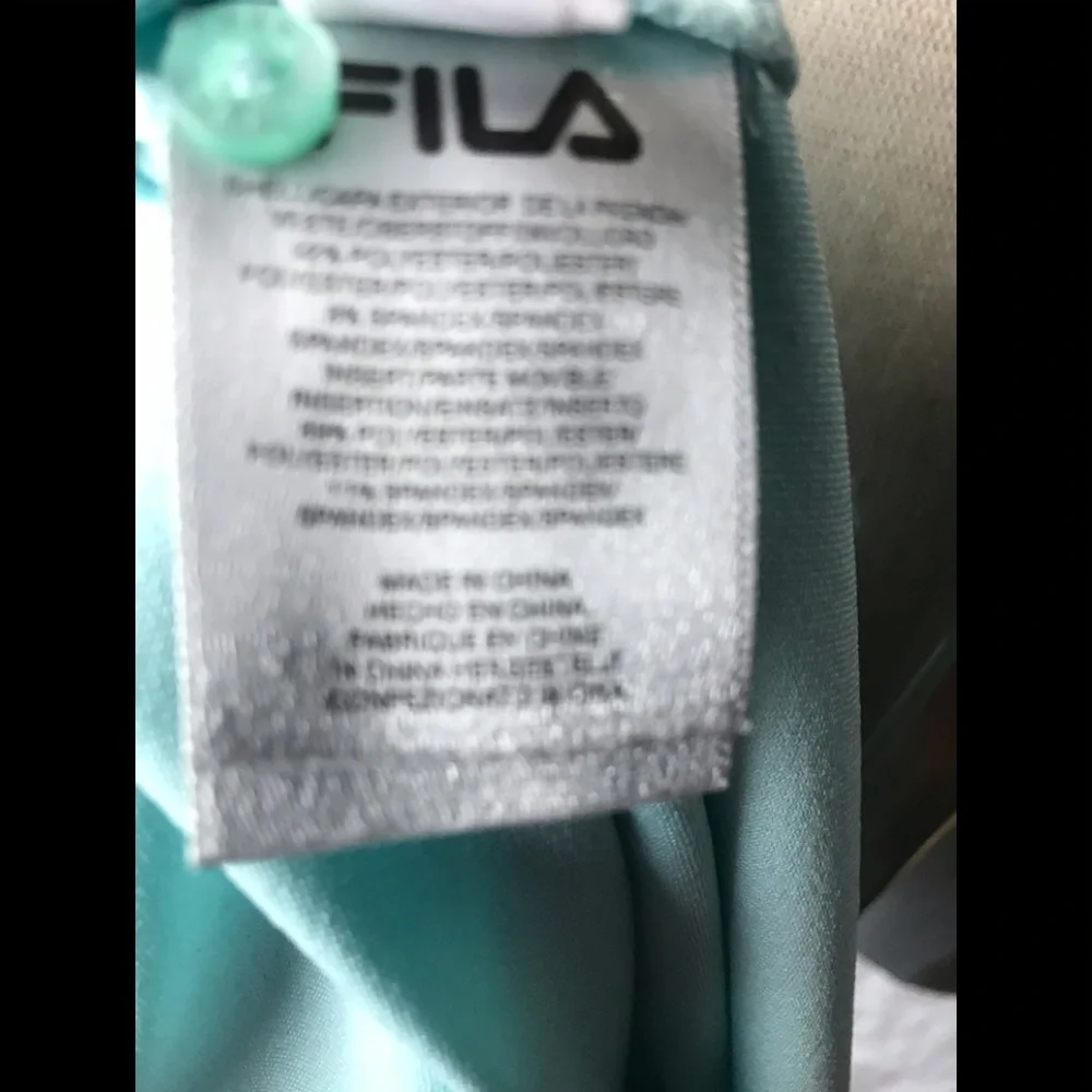 FILA Cap Sleeve Mesh Sides Collar Tennis Top XL